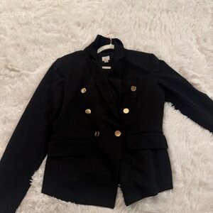 Elegant Black Blazer with Gold Buttons